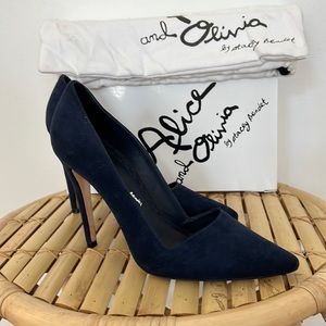 Alice and Olivia Dina Suede Single Sole Pump